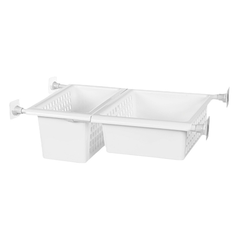 Kitchen Cabinet layered partition storage rack storage basket punch-free telescopic rod storage rack sink artifact