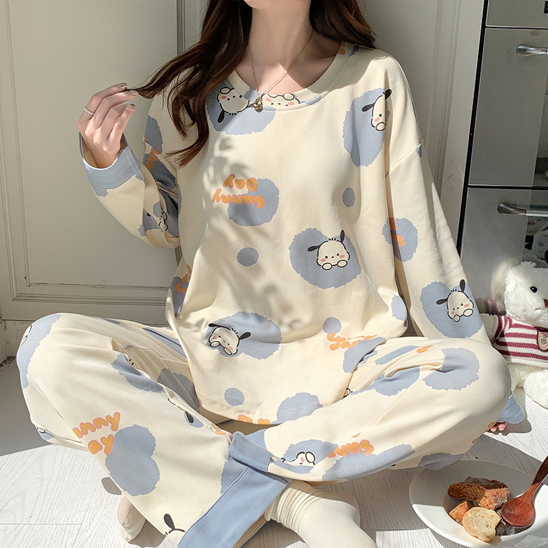 Picture of New Pajamas Women's Spring and Autumn Long-sleeved Student Dormitory suit Korean-style Loose Winter Outfit Internet Celebrity Home Clothes