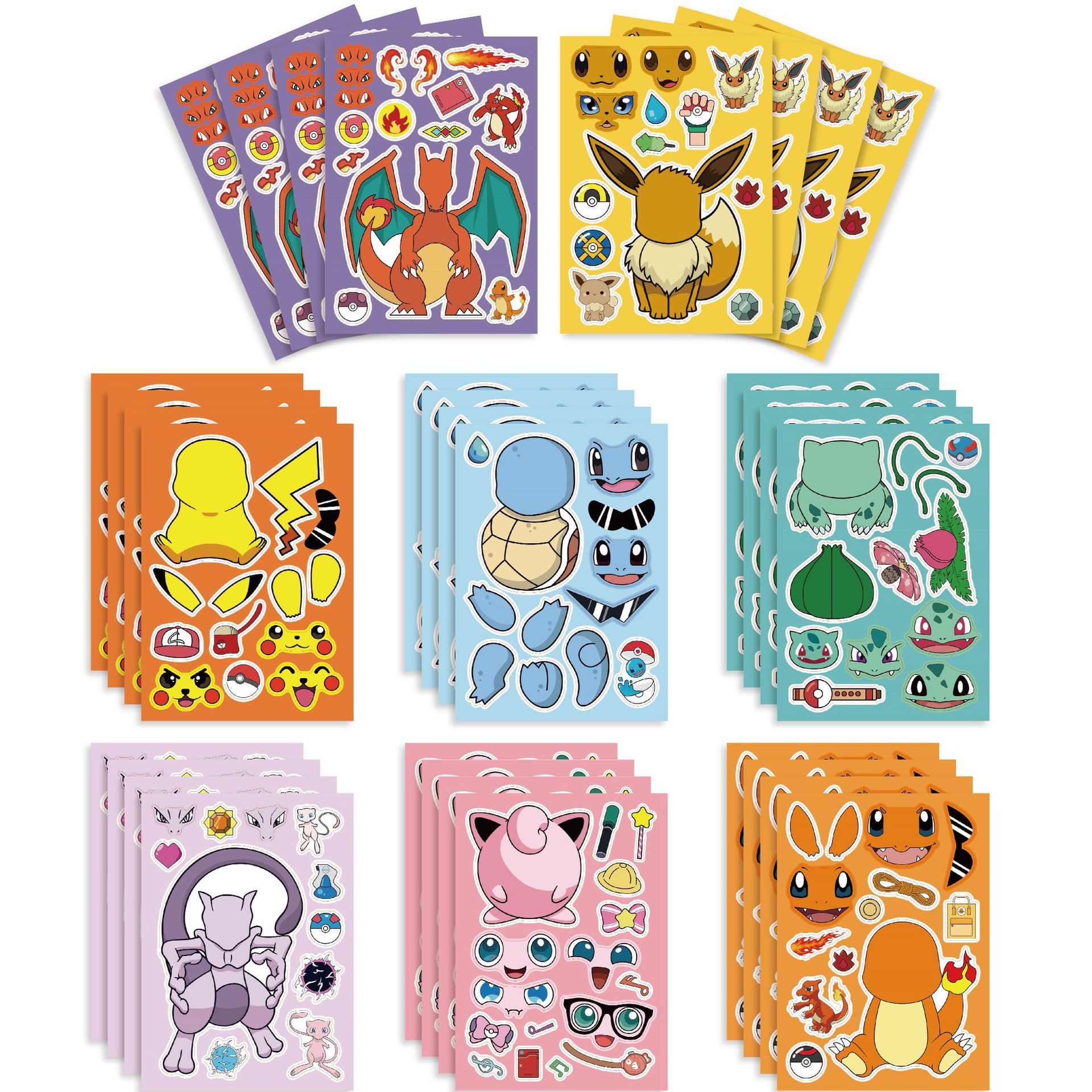 CM2304005 Pokémon Pickup Children's Anime Cartoon Parent-Child Interactive Puzzle Puzzle Account DIY Sticker