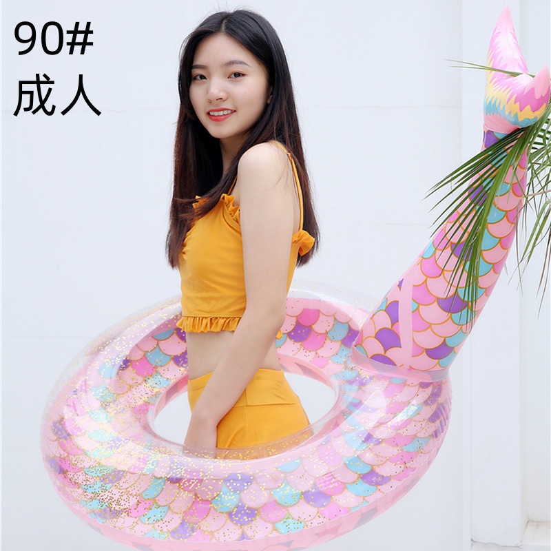 Picture of Factory hot-selling inflatable swimming ring swimming ring thickened adult floating ring letter Bai shell swimming ring