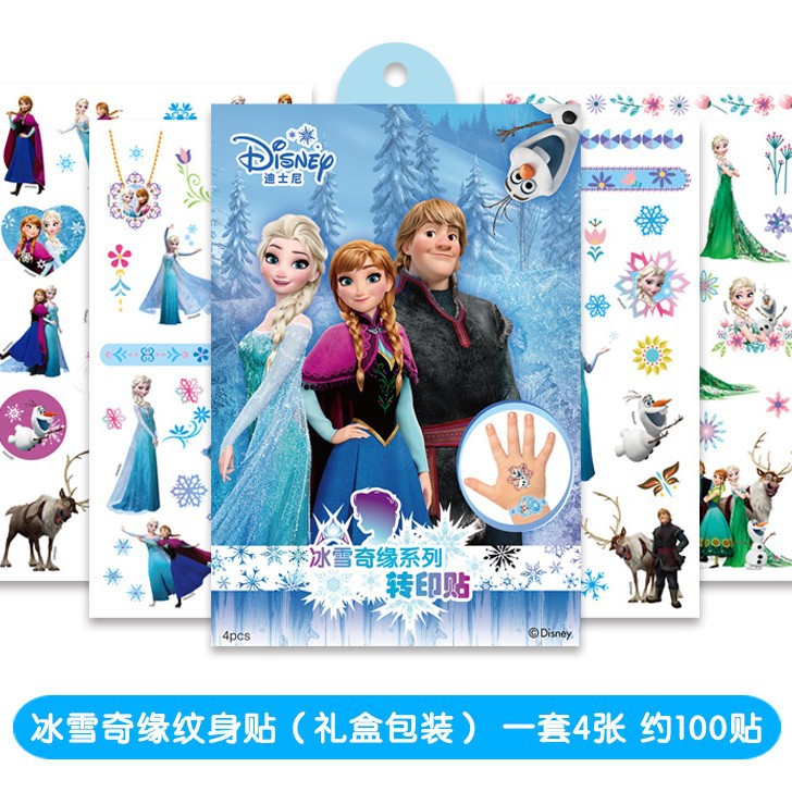 Picture of 4 Genuine Disney Frozen Tattoo Stickers 100 Stickers for Kidsren Cartoon Tattoo Stickers Dinosaur Transfer Stickers