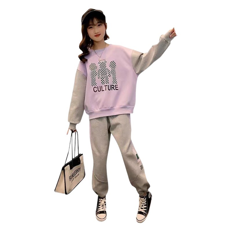 Girls Autumn Suit 2024 New Hot Style Sports Casual Korean Style Girls Sweatshirt Spring Autumn Sports Autumn Pants