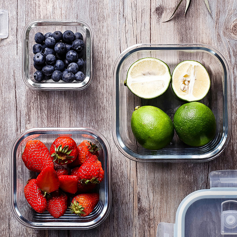 Picture of High Boron Glass Lunch Box Accompanying Gift Heating Bowl Microwave Oven Refrigerator Fresh-keeping Box Office worker Lunch Box with Meal Lunch Box