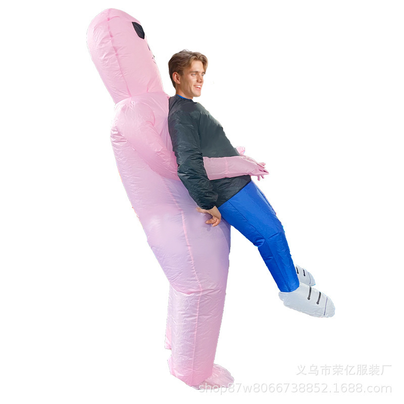 Picture of Cross-border Amazon Halloween costume spoof props alien inflatable clothes same style Ghost hug green ghost clothes