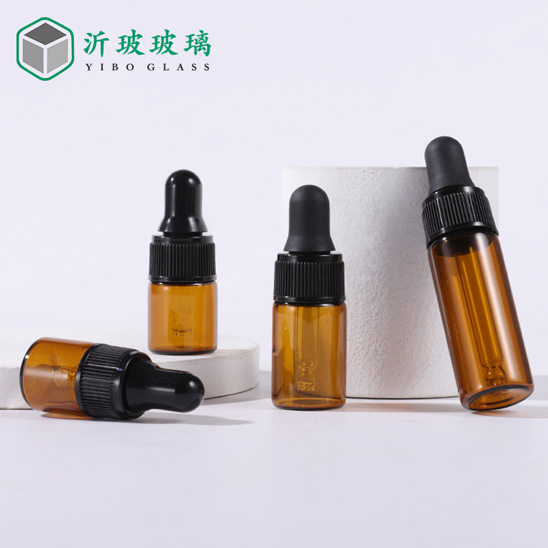 5ml Essence Liquid Dispensing Bottle, Brown Glass Bottle, Small Essential Oil Bottle, 1ml 2ml 3ml Tea-Colored Dropper Bottle, Dropper Type