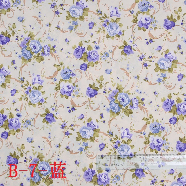 Picture of Heat Transfer Printing Factory in stock 4 Color Beige Base Fabric Purple Small Rose Pattern DIY Peach Fleece Printed Cloth