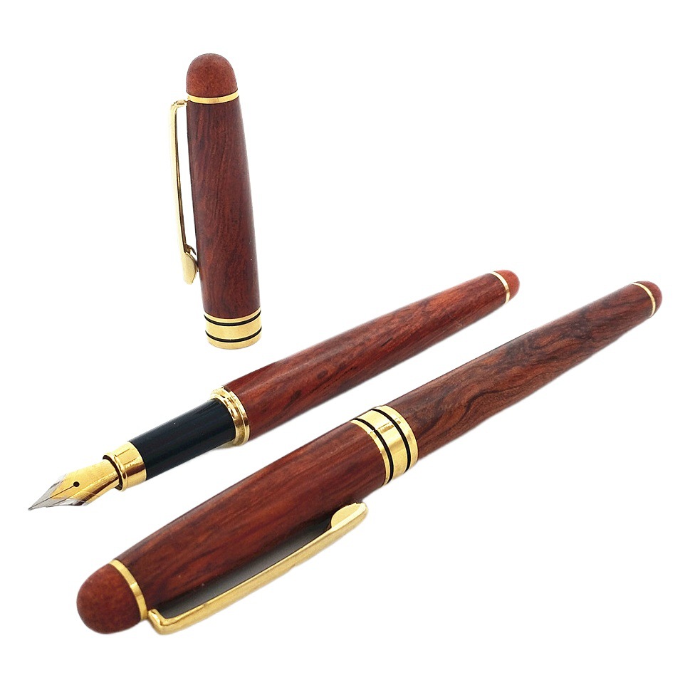 Manufacturer's High-Quality Spot Mahogany Pen Straight Liquid Dual-Purpose Batch Engraving Corporate Gift Souvenir