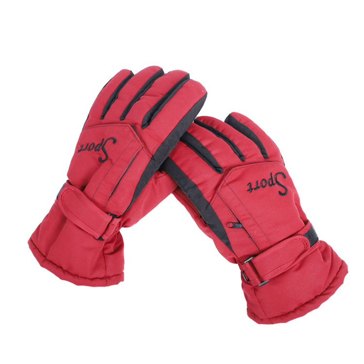 Picture of Adult Ski Gloves Men's Outdoor Waterproof Windproof Non-Slip Riding Sports Gloves Velvet-Lined Thickened Warm Gloves