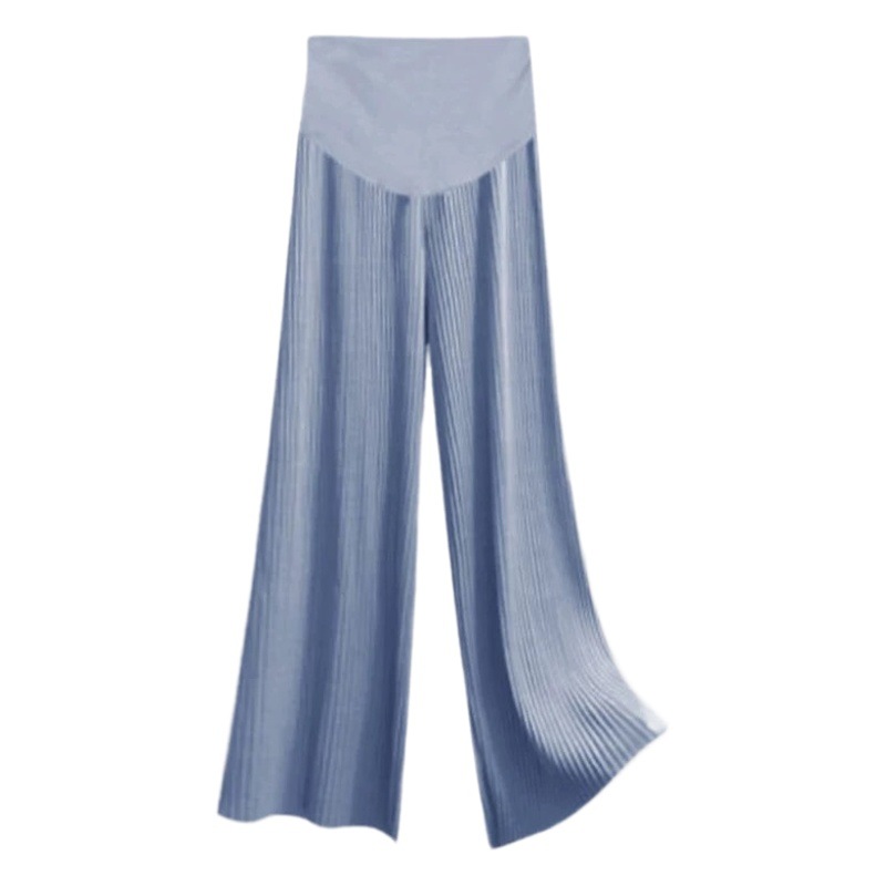Summer maternity clothes maternity pants summer maternity ice silk pants wide leg pants thin outer wear loose pleated pregnant women cropped