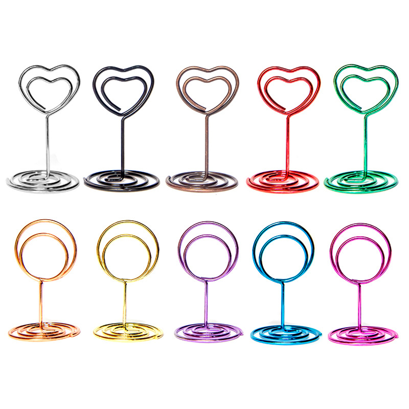 Three-dimensional round note holder creative photo business card holder message card holder metal love seat holder decoration wholesale