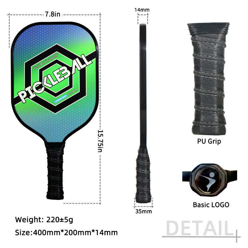Picture of LEIJIAER Carbon Peak Rack Get 2 Ball Package Pickleball Paddle Fashion Sports Rack