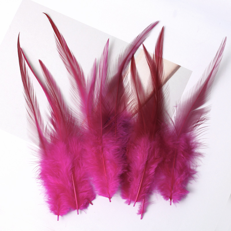 Picture of Factory wholesale funny cat stick feather diy cat toy color red pointed pheasant feather crafts jewelry decoration materials