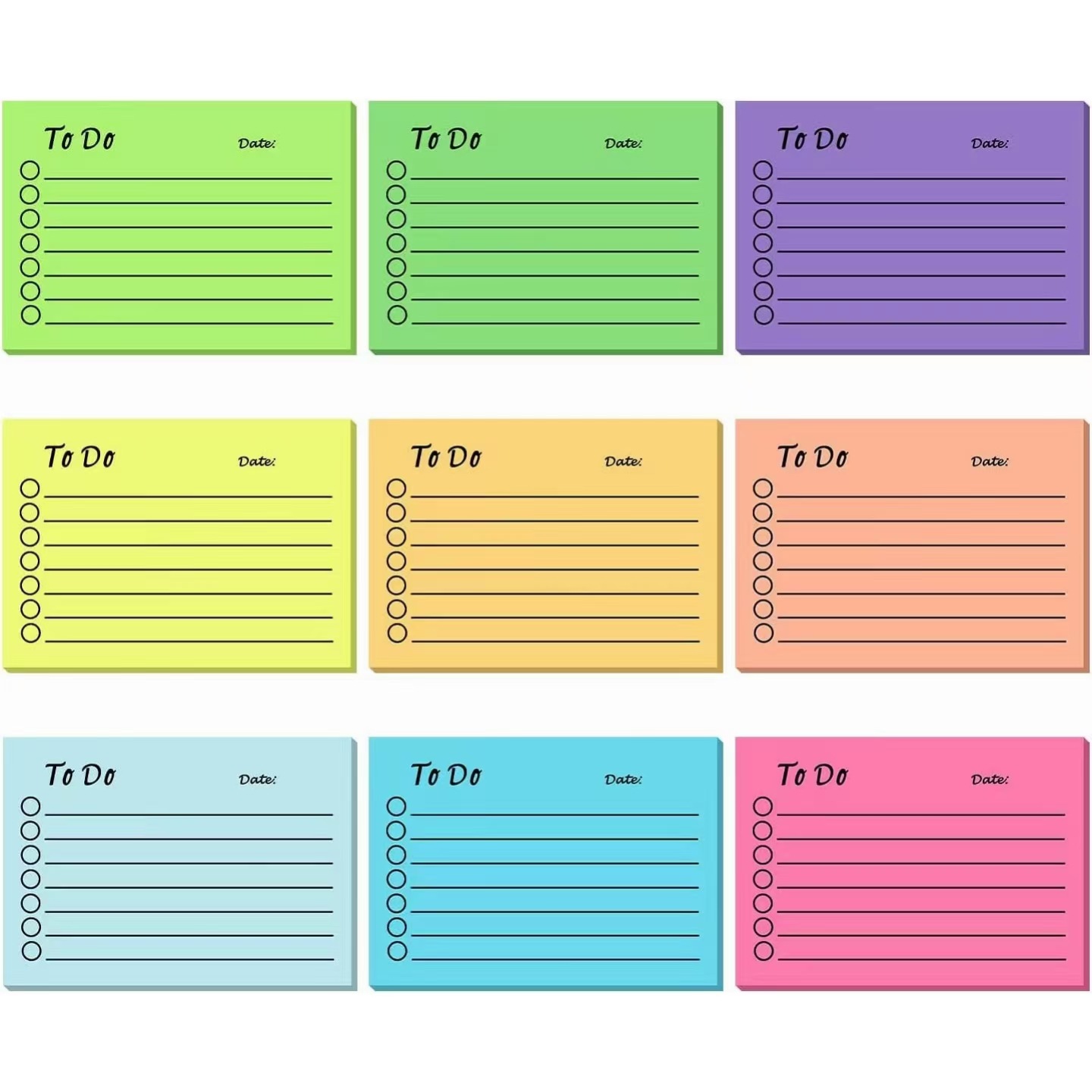 Spot cross-border dedicated to fluorescent color sticky notes multi-color notes office learning plan this stickiness enhancement