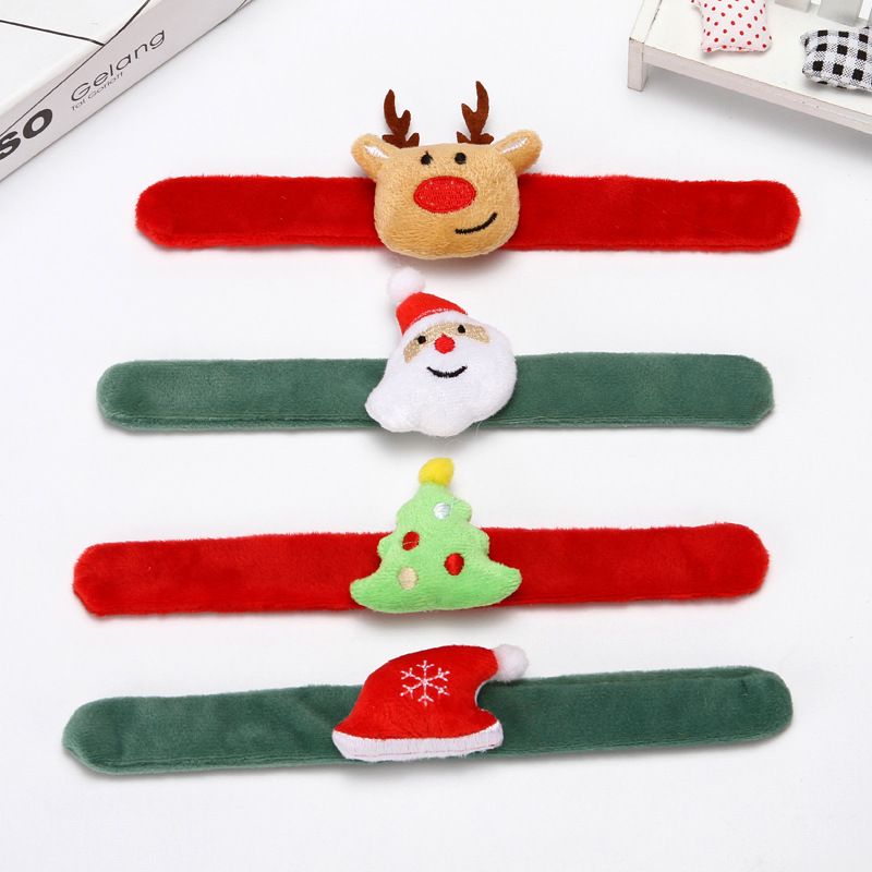 Factory Direct Sales Christmas Snap Ring Decorative Bracelet Cute Little Gift Christmas Elk Snap Ring Foreign Trade Wholesale