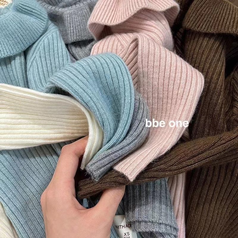 Picture of [in stock super soft glutinous giant Joker autumn and winter women's treasure base knitted lace doll collar sweater white pink