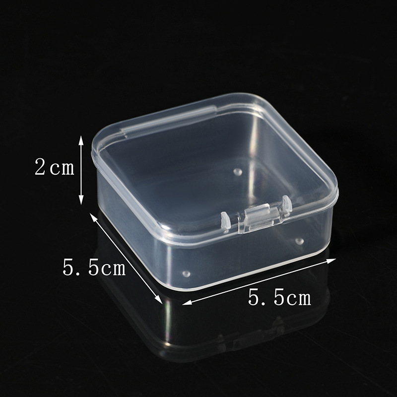 5.5 Square High Transparent Plastic Storage Box Jewelry Beaded Parts Fishing Gear Earplugs Storage Small Square Box Manufacturers
