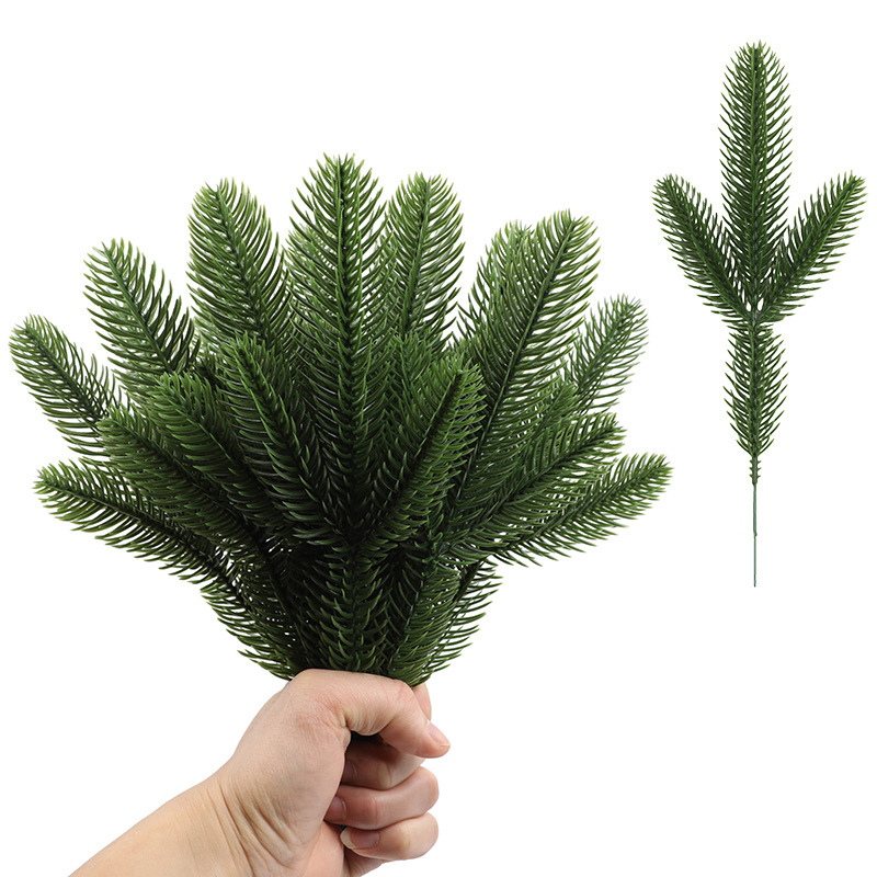 Picture of Simulated Plant Plastic Stereo Double-Sided Pine Needles Simulated Plastic Pine Needles Christmas Tree Garland Decorative Plastic Pine Needles