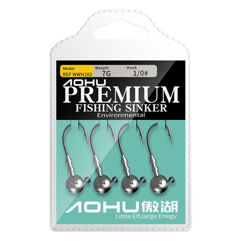 Aohu small package foot gram sharp Luya lead hook Luya Soft Bait hook 1.5G -14g reinforced hook