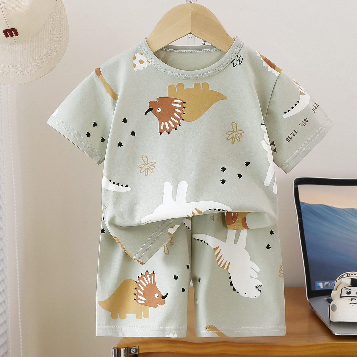 Children's Short-Sleeved Suit Pure Cotton Summer New Baby Boy Summer T-Shirt Girl Clothing Thin Kidsren's Clothing Carefully Selected
