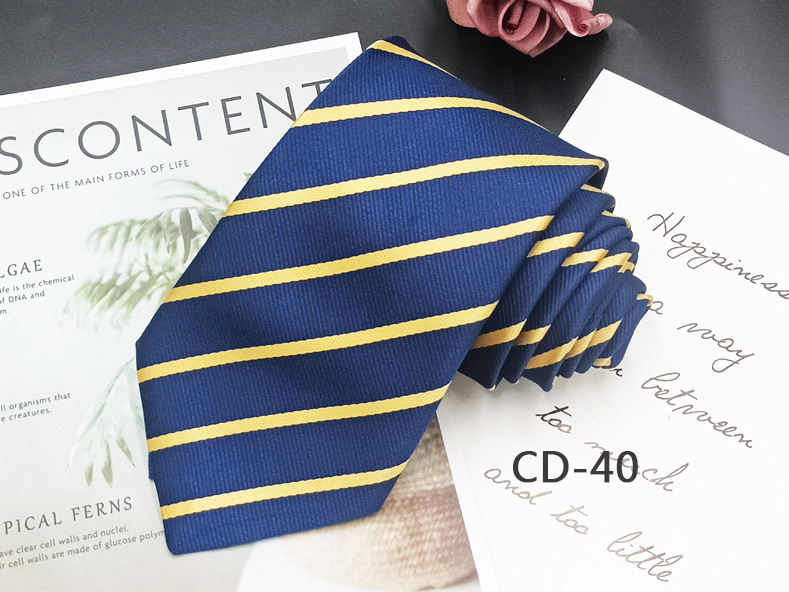 Picture of Manufacturer in stock men's business tie 8cm hand-punched professional formal wear interview striped tie men's Jacquard polyester silk