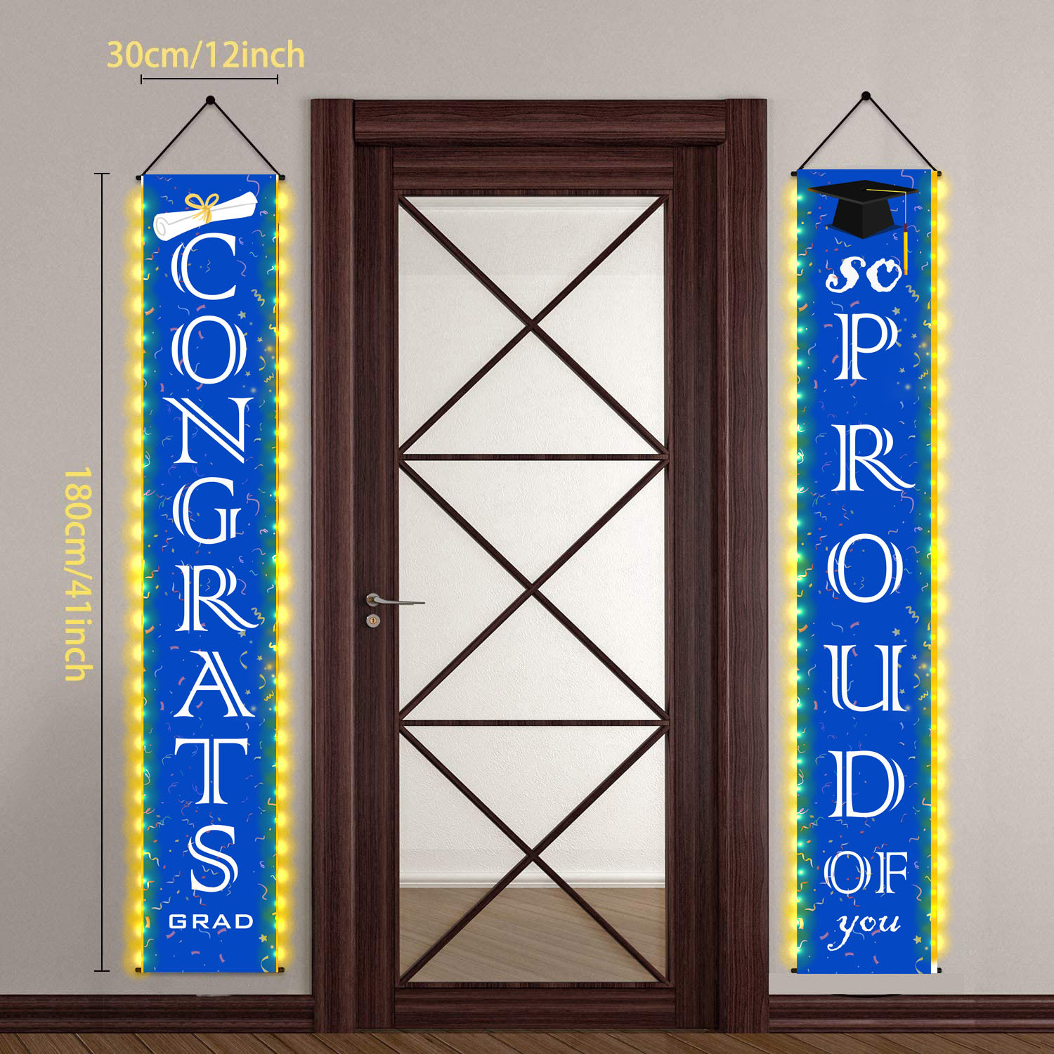 Cross-border LED light luminous graduation porch sign string light flash door couplet graduation season couplet door ornaments in stock