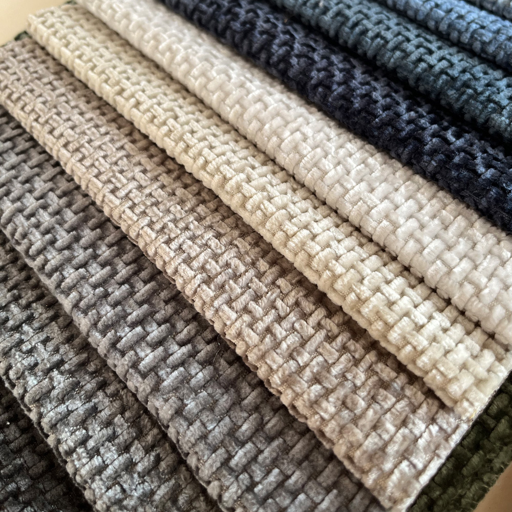 Picture of F508 in stock Straight Supply Oblique Fishing Net Pattern Chenille Sofa Cotton Linen Fabric Sofa Cover Pillow Cushion Linen Fabric