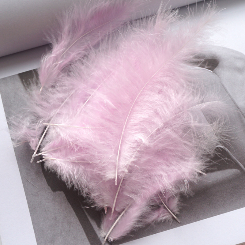 Picture of Colorful Turkey Hair Pointed Tail Velvet Dream Catcher Material Wave Ball Gift Box Filler Shooting Props Feather Decoration