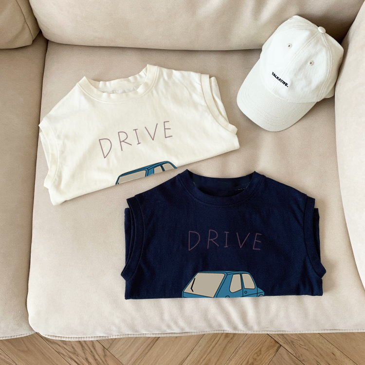 Picture of Pure Cotton Baby Kidsren's Sleeveless T-Shirt 2025 New Cartoon Car Versatile Boys and Girls Vest Undershirt Top Summer