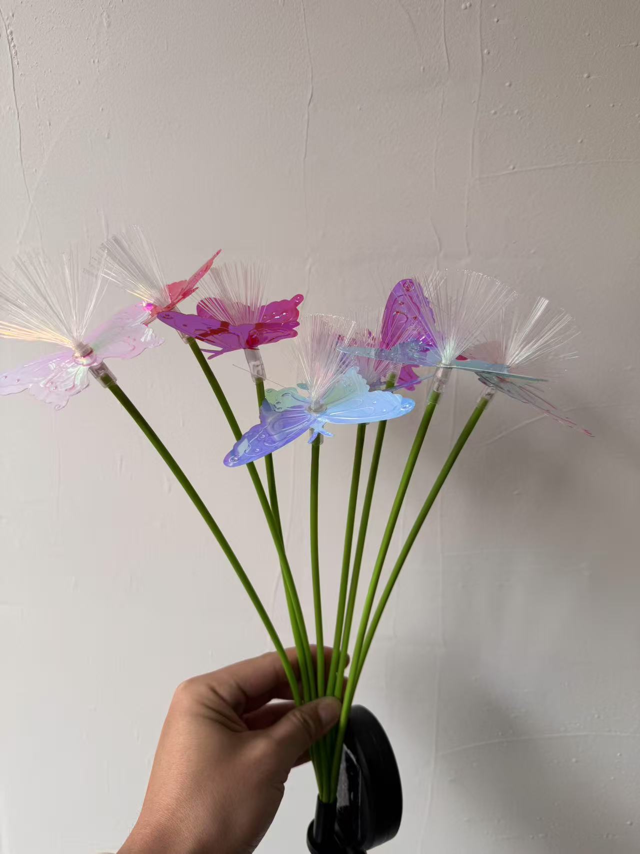 Picture of New LED Solar Fiber Optic Butterfly Flower Lawn Light Floor Insert Light Outdoor Waterproof Courtyard Garden Balcony Lamp