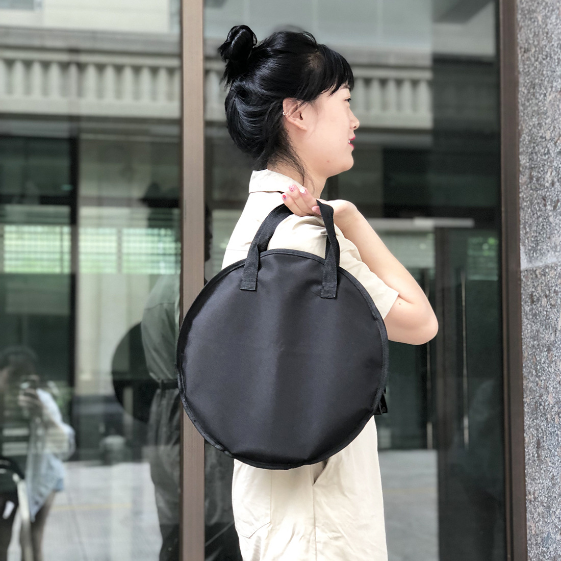 Picture of Percussion Instrument Accessories Black Dumb Drum Bag Waterproof Oxford Cloth 10inch Bag Portable Handbag Storage Bag Silent Practice