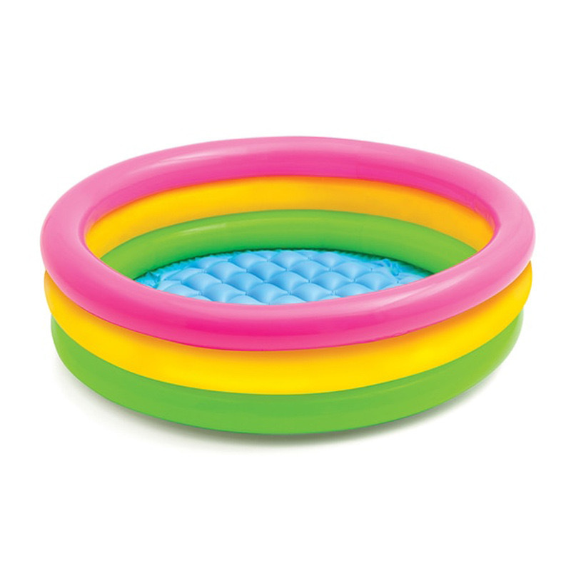 Picture of Haiyun three-ring pool children's inflatable swimming pool round bubble bottom paddling pool baby fishing play sand wave ball