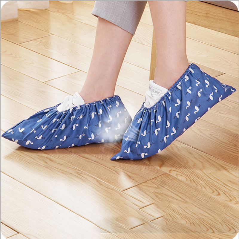 Picture of Home Washable and Tight Adult Dust-proof Cloth Shoe Cover Indoor Home Student Computer Room Internet Cafe Wear Fabric Foot Cover