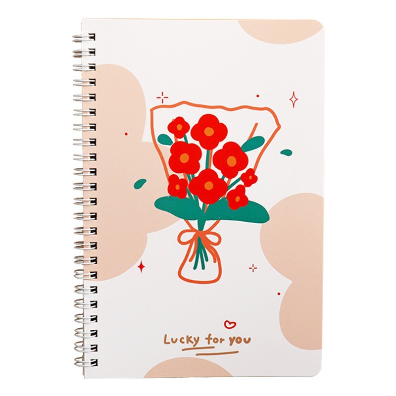 Cute high-value small fresh flower coil notebook notebook horizontal line inner page student notepad wholesale
