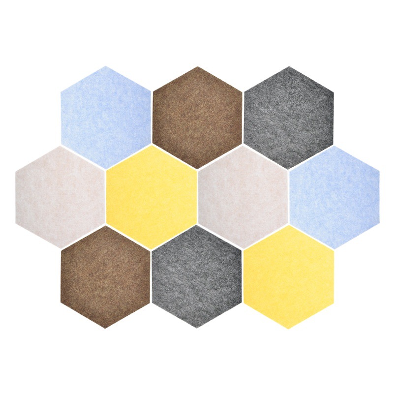 Hexagonal Felt Board Designing Pattern Polyester Fiber Sound Insulation Board Color Sound Absorbing Board Kindergarten Display Wall Stickers