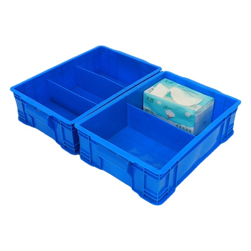 Rectangular plastic lattice box with thick width, two compartments and three compartments to separate parts box, material Box, turnover box, compartment box
