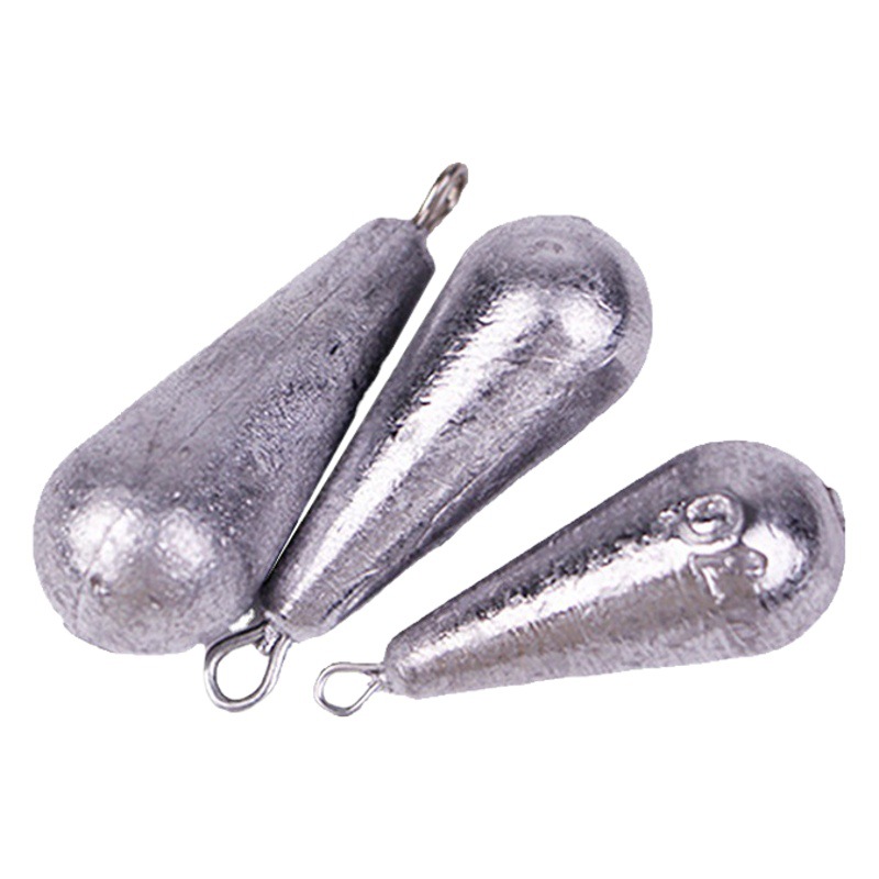 Picture of Fishing gear lead pendant water drop with ring lead pendant lead weight string hook foot gram lead pendant fishing lead pendant fishing gear accessories water drop lead pendant