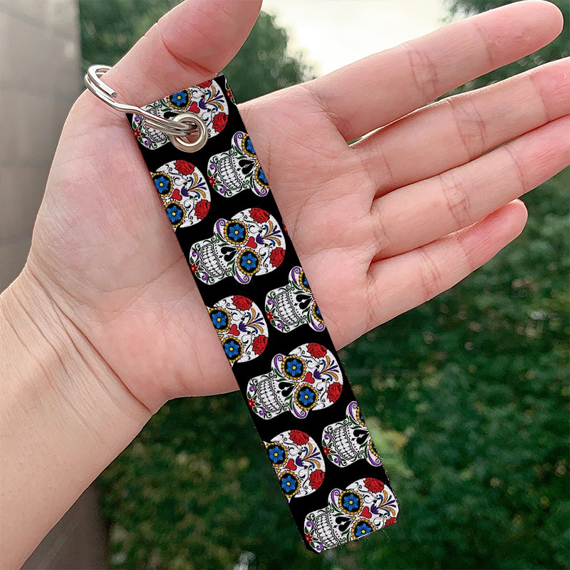 Picture of Amazon AliExpress European and American popular skull skull pu leather keychain wholesale in stock bag pendant