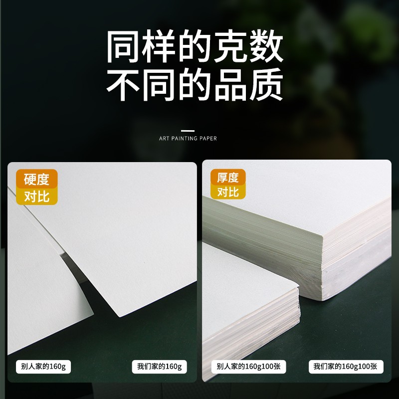 Picture of Green Bamboo Sketch Paper Natural Primary Color 160g Thickened 8K Sketch Paper 4 Open Lead Drawing Paper Art Student Training Practice Paper