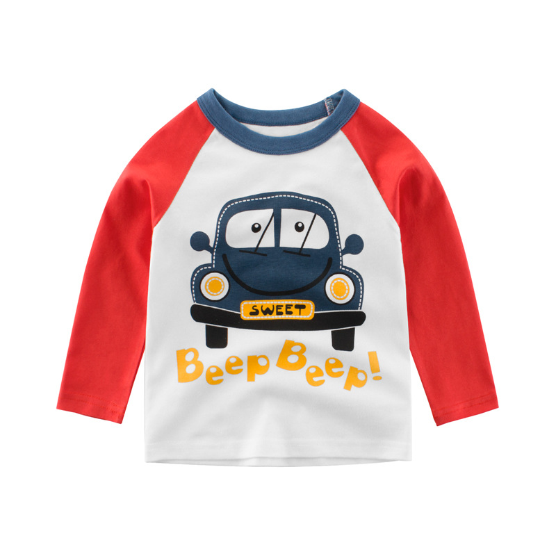 Picture of 27kids Korean version of children's clothing boys autumn new children's long sleeve T-shirt car baby coat a consignment