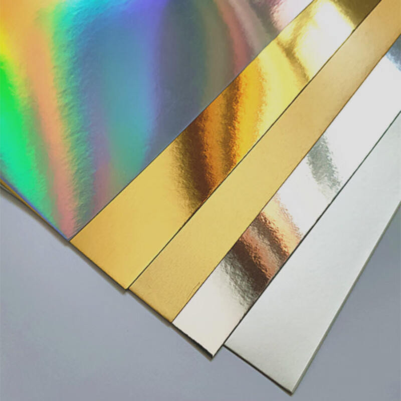 Picture of Factory custom gold and silver color cardboard a4 laser PET aluminum foil paper printing gift cosmetic box special wrapping paper
