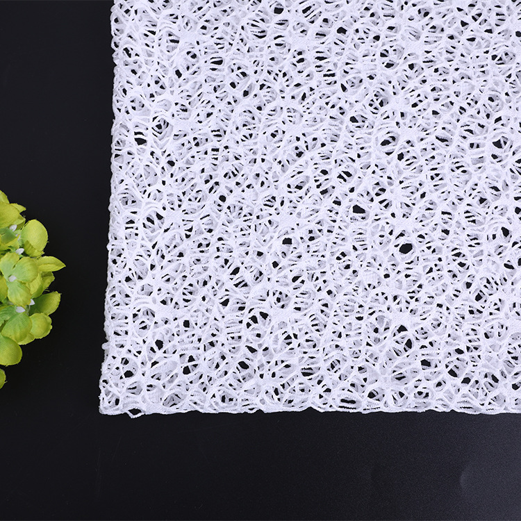 Polyester spider web messy web lace fabric weft knitted large hole non-elastic dress mesh accessories in stock wholesale