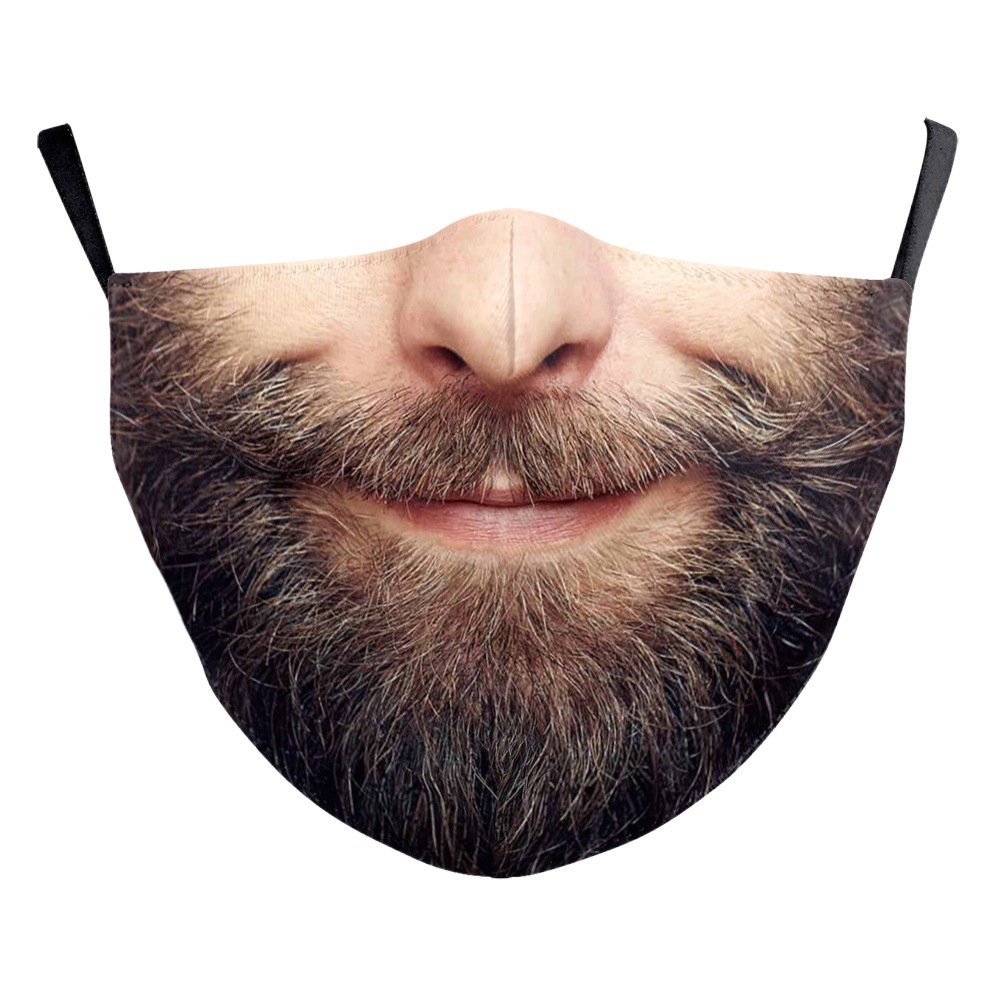 Personalized Funny Imitation Human Face Expression Printed Mask Mask Three-Dimensional Cotton Non-Disposable Warm Cross-Border