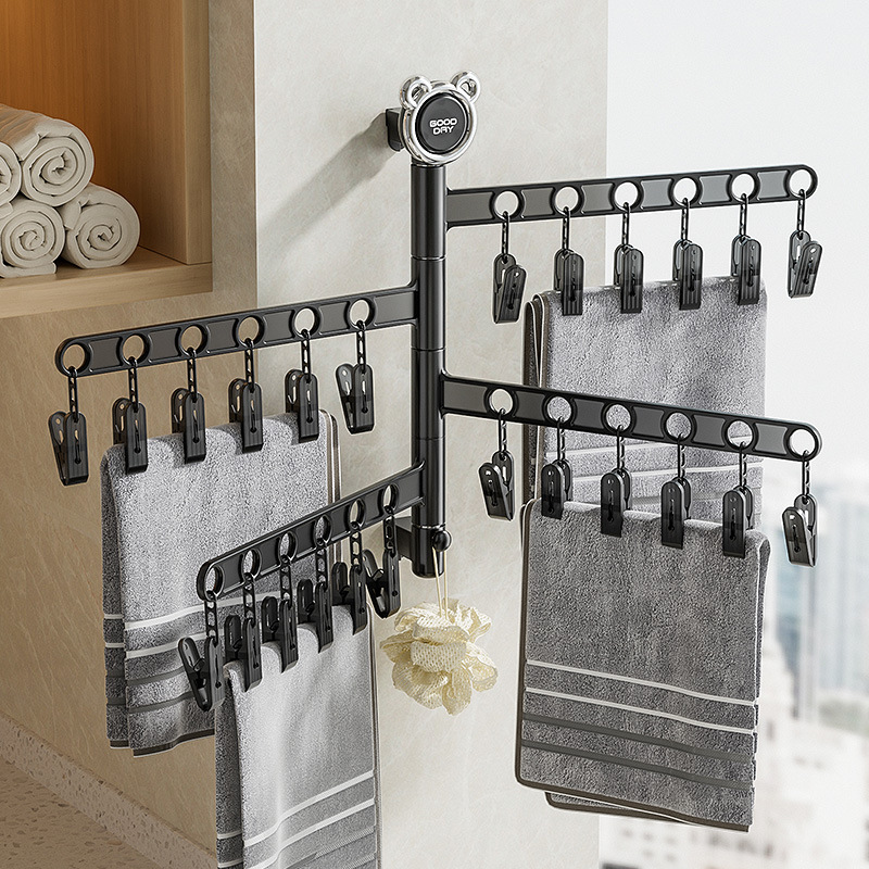 Picture of Folding Clothes Drying Rack Wardrobe Clip Intimates Multi-Functional Kidsren's Sock Clip Baby Balcony Intimates Rack Household Multi-Purpose