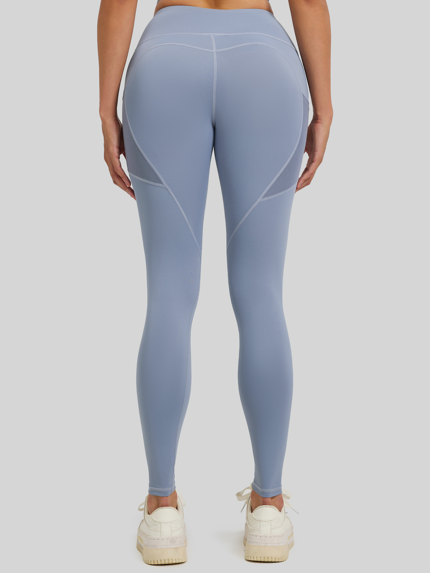 Picture of Juyitang Mesh Side Pocket Sports Fitness Long Pants Running Elastic High-Waist Hip-Lifting Yoga Pants Women Thin Style