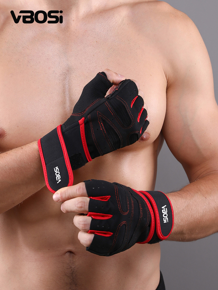 Vbosi Half-Finger Gloves Weightlifting Dumbbell Sports Fitness Protective Cycling Mountaineering Protective Gear Outdoor Factory Wholesale