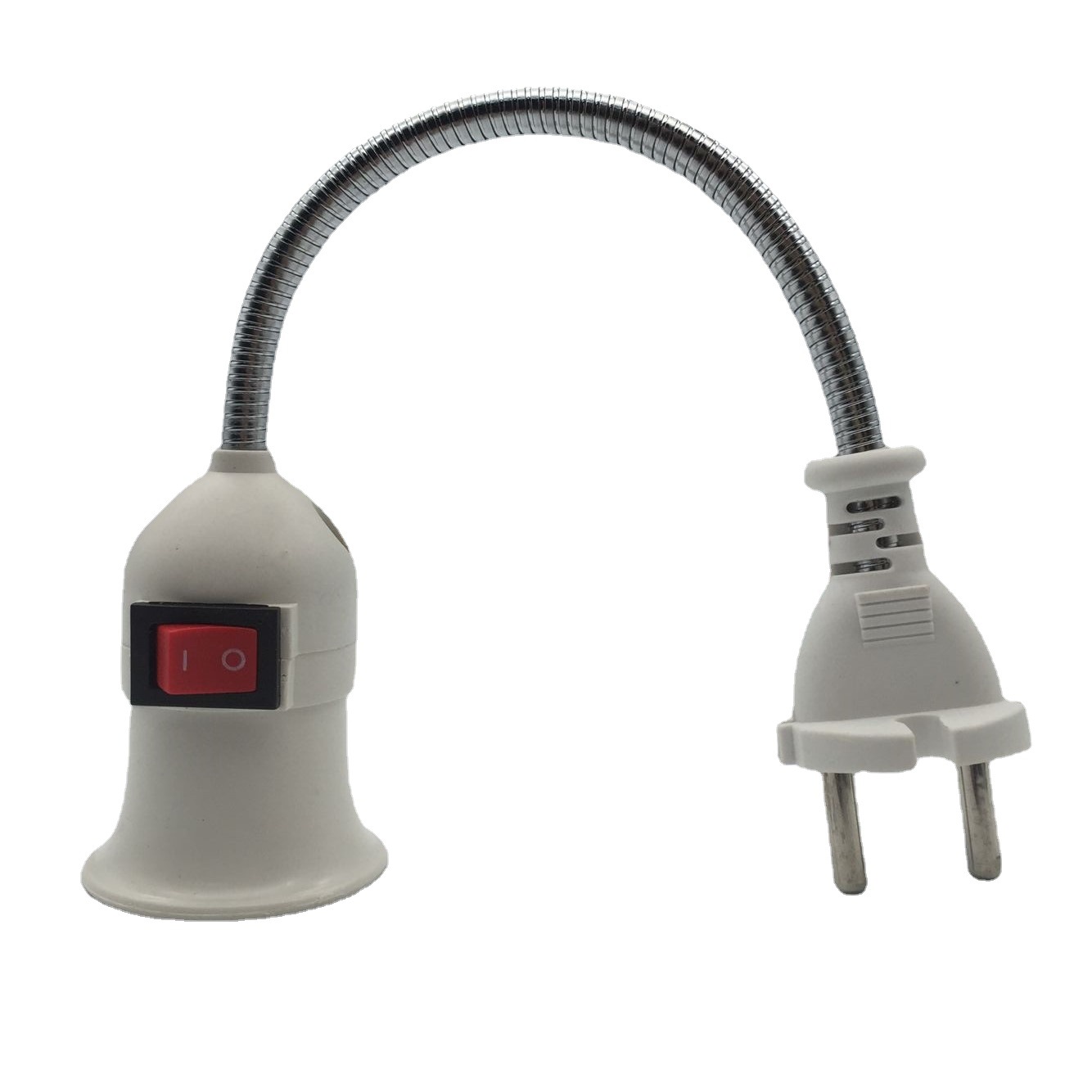 Picture of Foreign Trade Export Thailand Stainless Steel Hose E27 Luokou Lamp Holder Steering Bent Rod Mobile Lamp Holder Test Lamp Holder