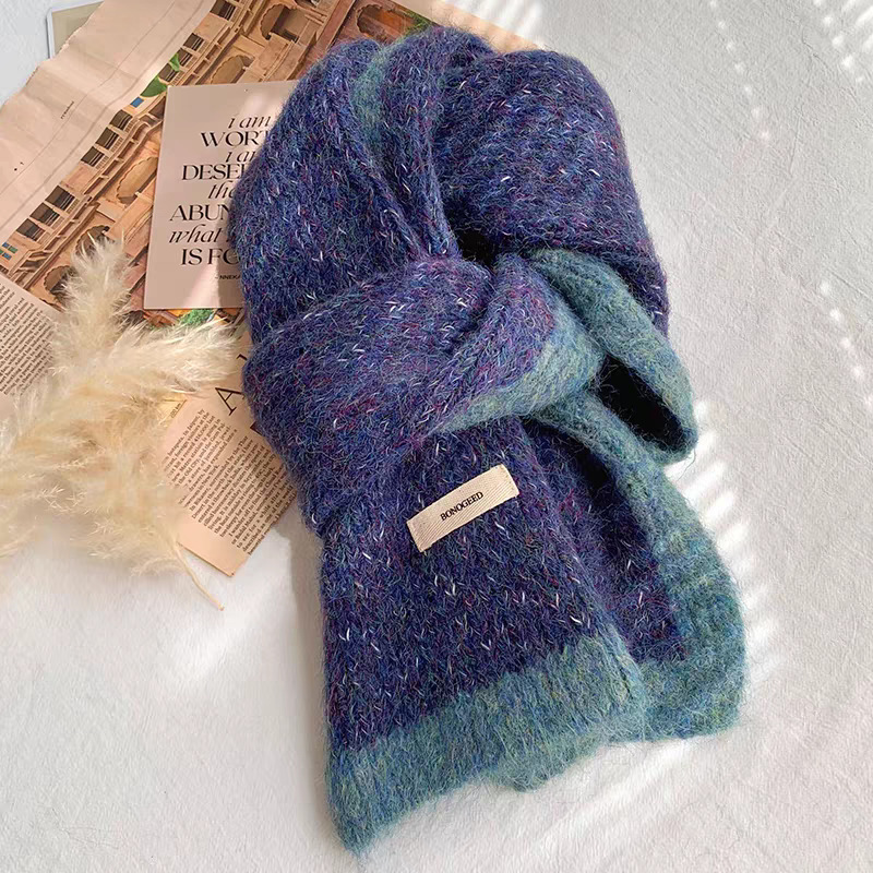 Picture of Small Sweet Potato Blogger recommend Wool Scarf Women's Winter 2024 New Korean Style All-match Atmosphere Warm Neck Protection