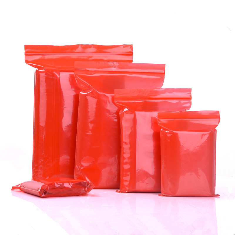 All Red self-sealing bag red pe bag 10*15cm12*17 sealing bag pe self-sealing red plastic packaging bag