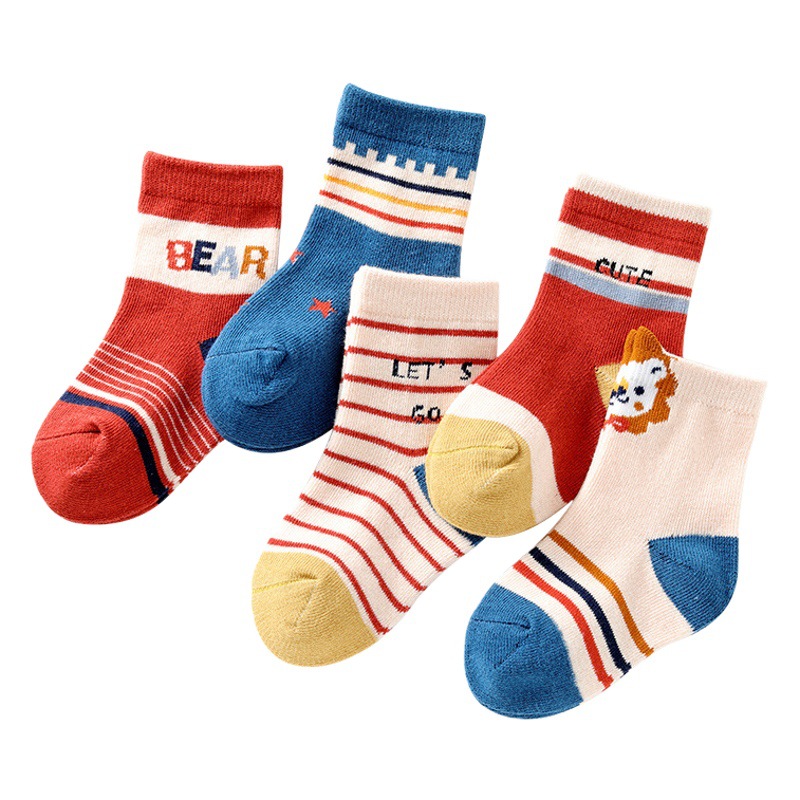 Winter polyester cotton boys' baby socks spring and autumn children's socks autumn and winter New cartoon Korean style girls' mid-calf children's socks