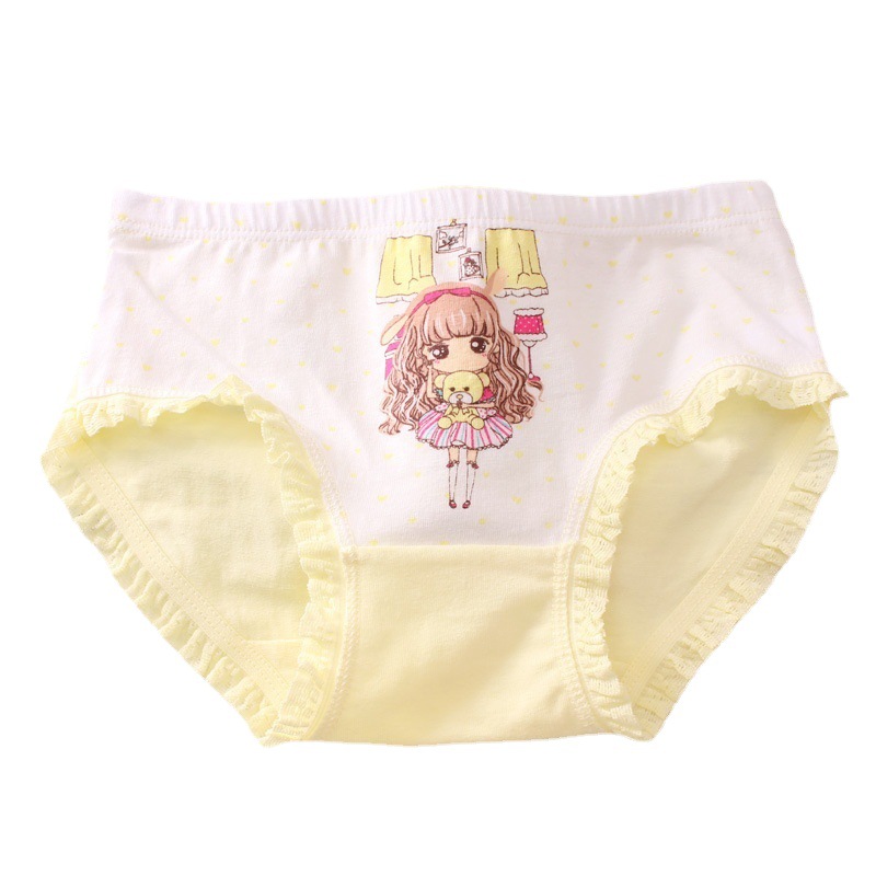 Girls' Underwear Shuttle Cotton Flat Corner Junior High School Students Triangle Cotton Four Corner Children 1-3-5-7-9 Years Old Trousers